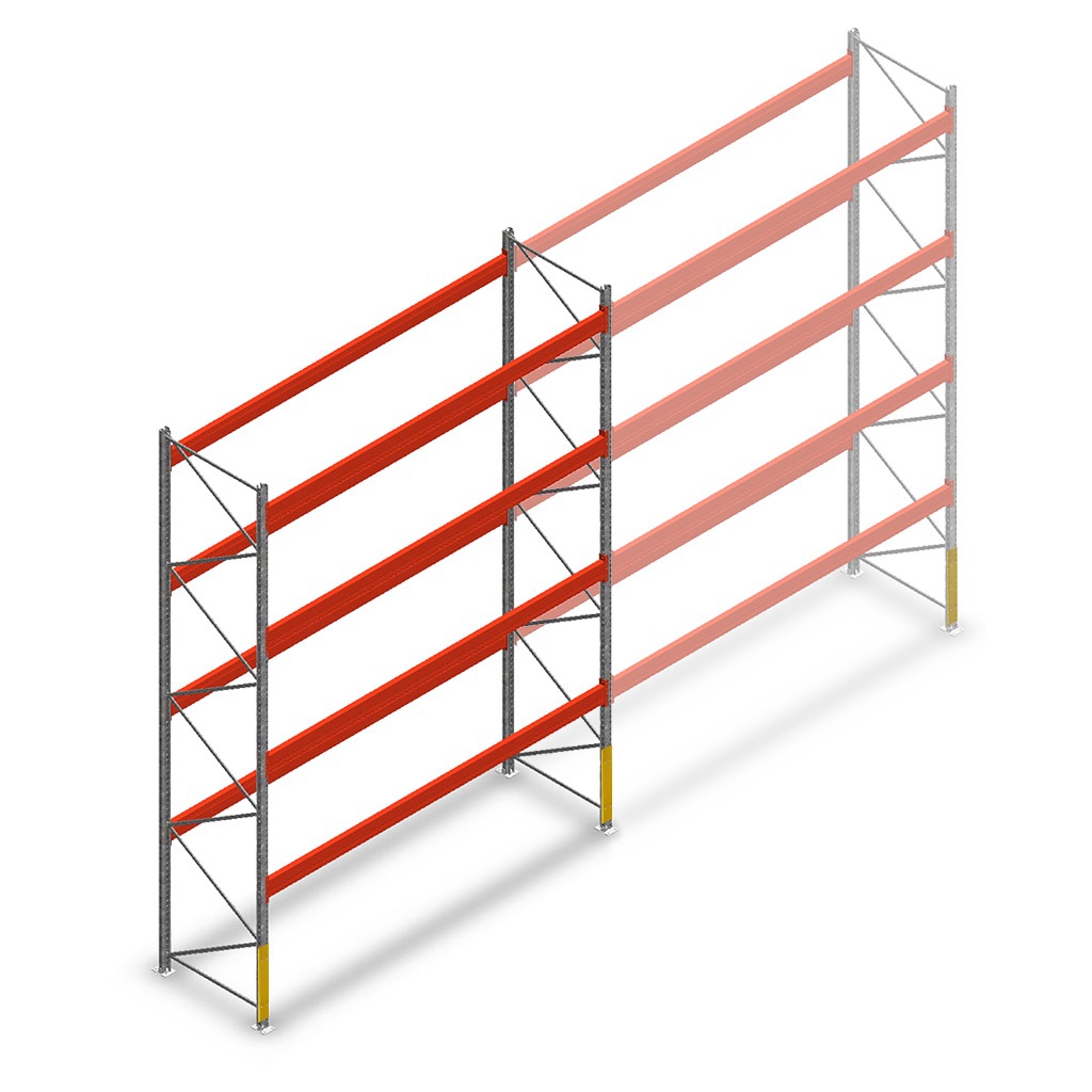 Gebruikte AR M1 T2 palletstelling 5000x3600x1100, 4 niveaus beginsectie