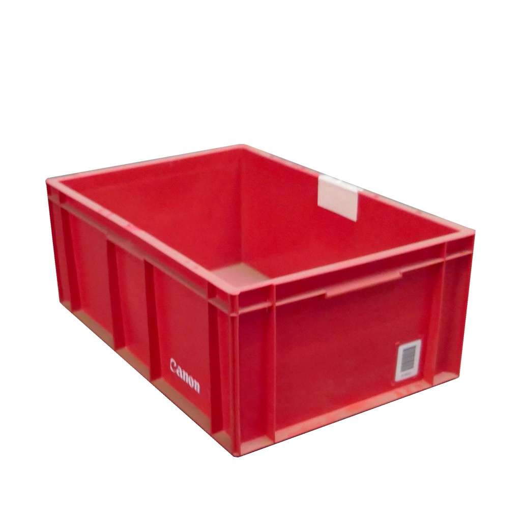 Gebruikte kunststof stapelbak, transportkrat 600x400x232mm (lxbxh) rood