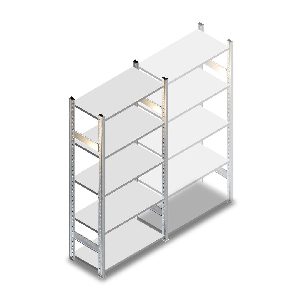 Gebruikte legbordstelling HD 2000x1000x500mm (hxbxd) 5 niveaus beginsectie