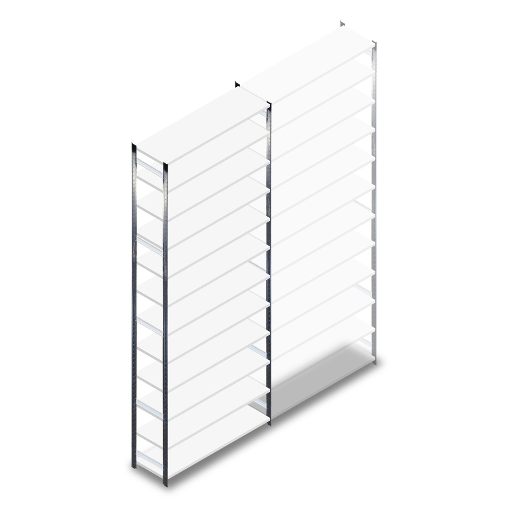 Gebruikte Link51 Euro legbordstelling 3600x1250x400mm (hxbxd) 12 niveaus beginsectie
