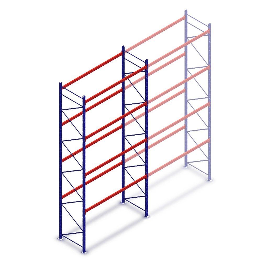 Gebruikte palletstelling Redirack 6000x2700x900mm (hxbxd) 4 niveaus beginsectie