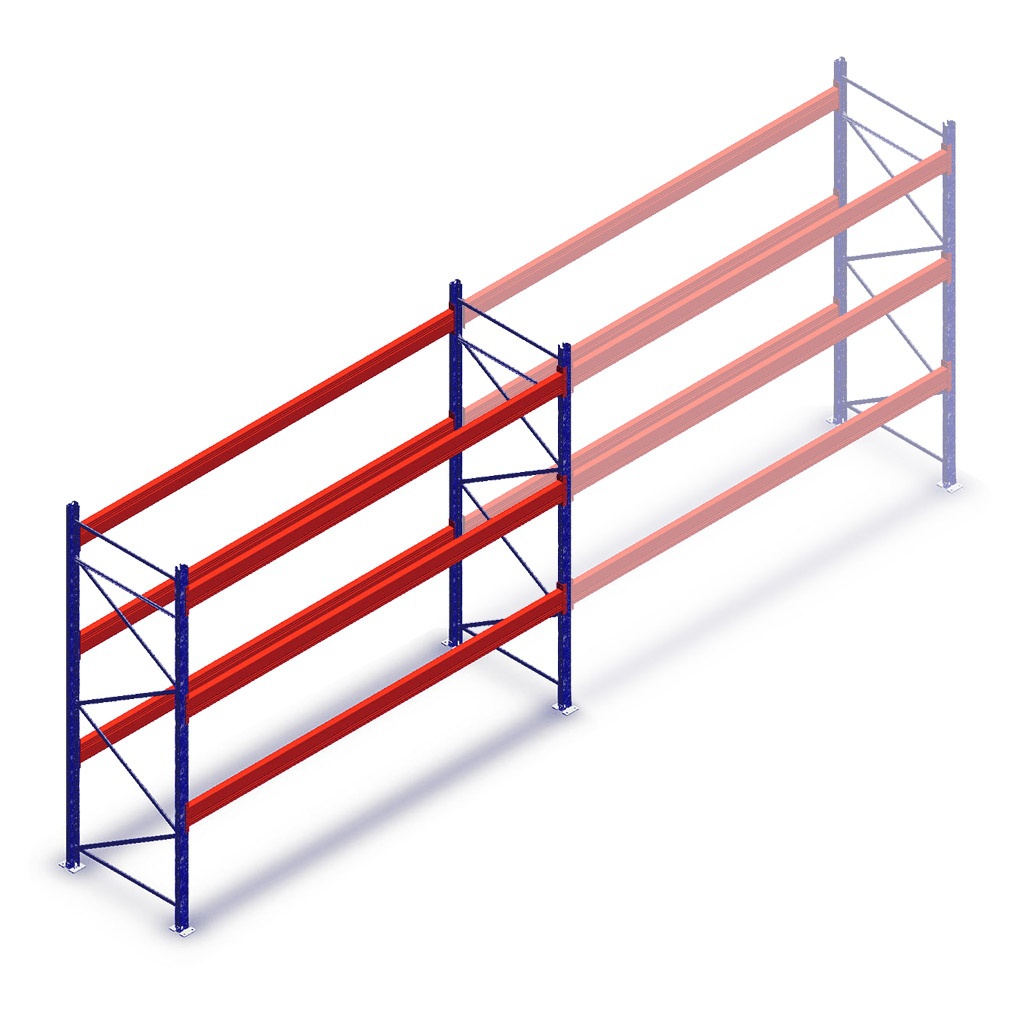 Gebruikte Polypal palletstelling 3150x3600x950mm (hxbxd) - 3 niveaus beginsectie