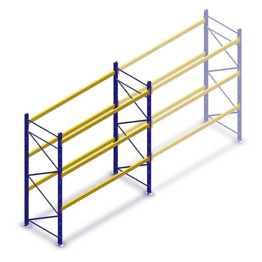 Gebruikte Standard palletstelling 3100x2700x900mmmm (hxbxd) - 3 niveaus beginsectie
