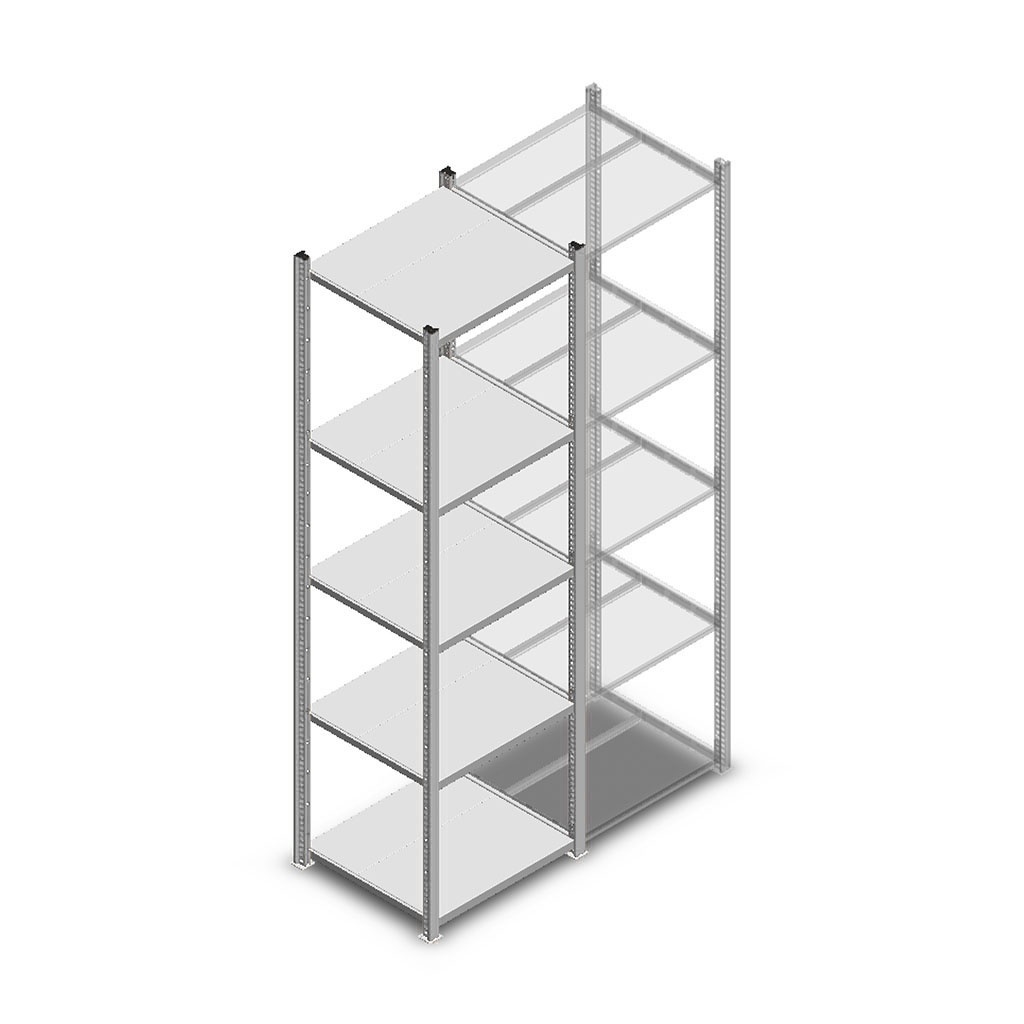 Legbordstelling Medium Duty 2000x550x500 (hxbxd) 5 niveaus metaal verzinkt 260 kg beginsectie