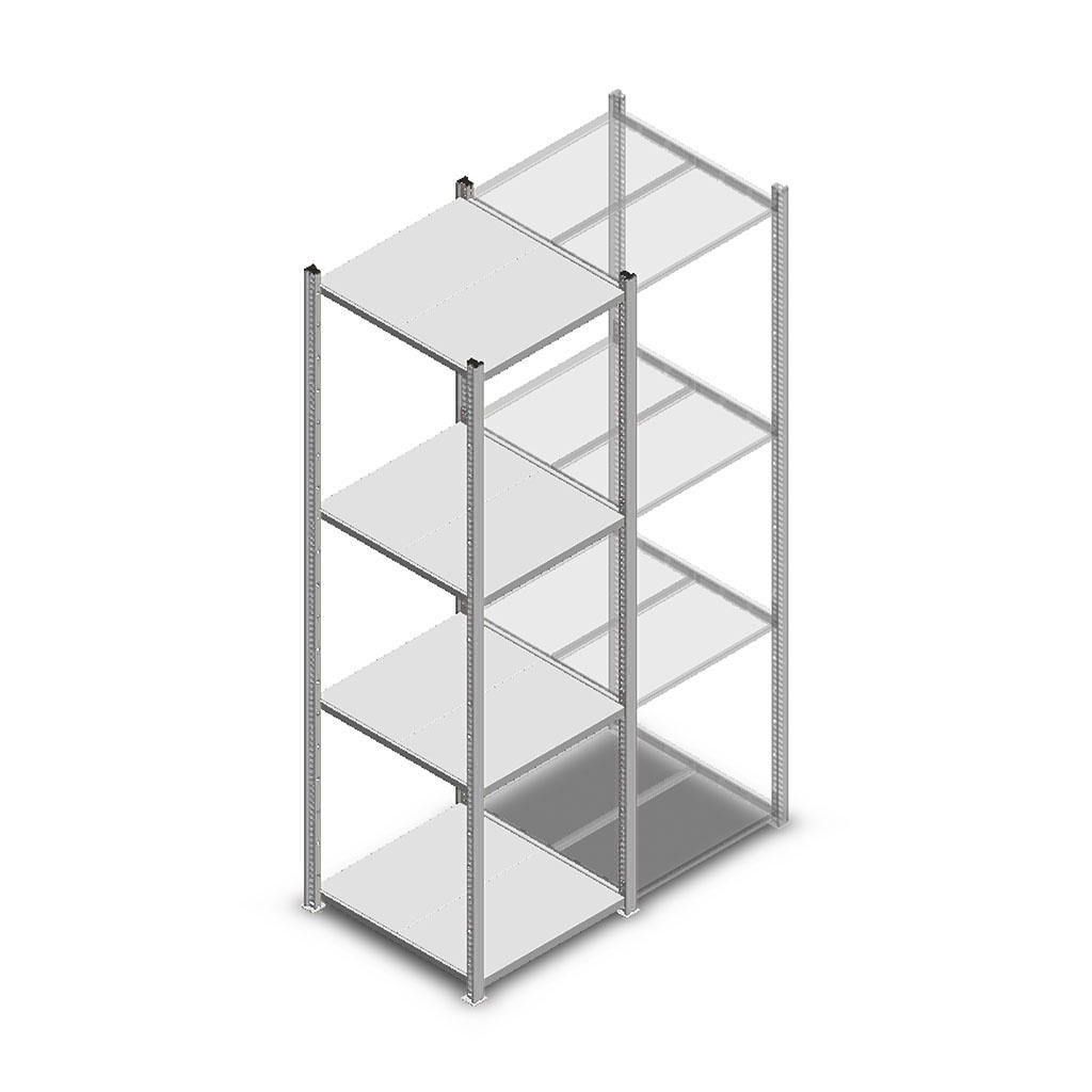 Legbordstelling Medium Duty 2000x550x600 (hxbxd) 4 niveaus metaal verzinkt 240 kg beginsectie