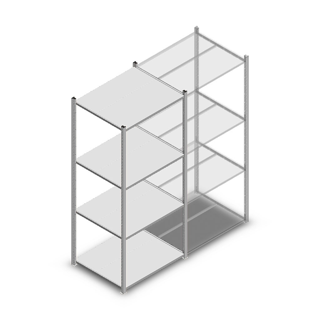 Legbordstelling Medium Duty 2000x850x700 (hxbxd) 4 niveaus metaal verzinkt 200 kg beginsectie