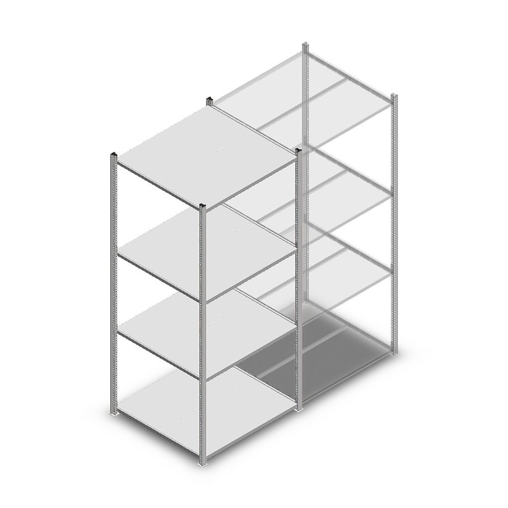 Legbordstelling Medium Duty 2000x850x800 (hxbxd) 4 niveaus metaal verzinkt 200 kg beginsectie
