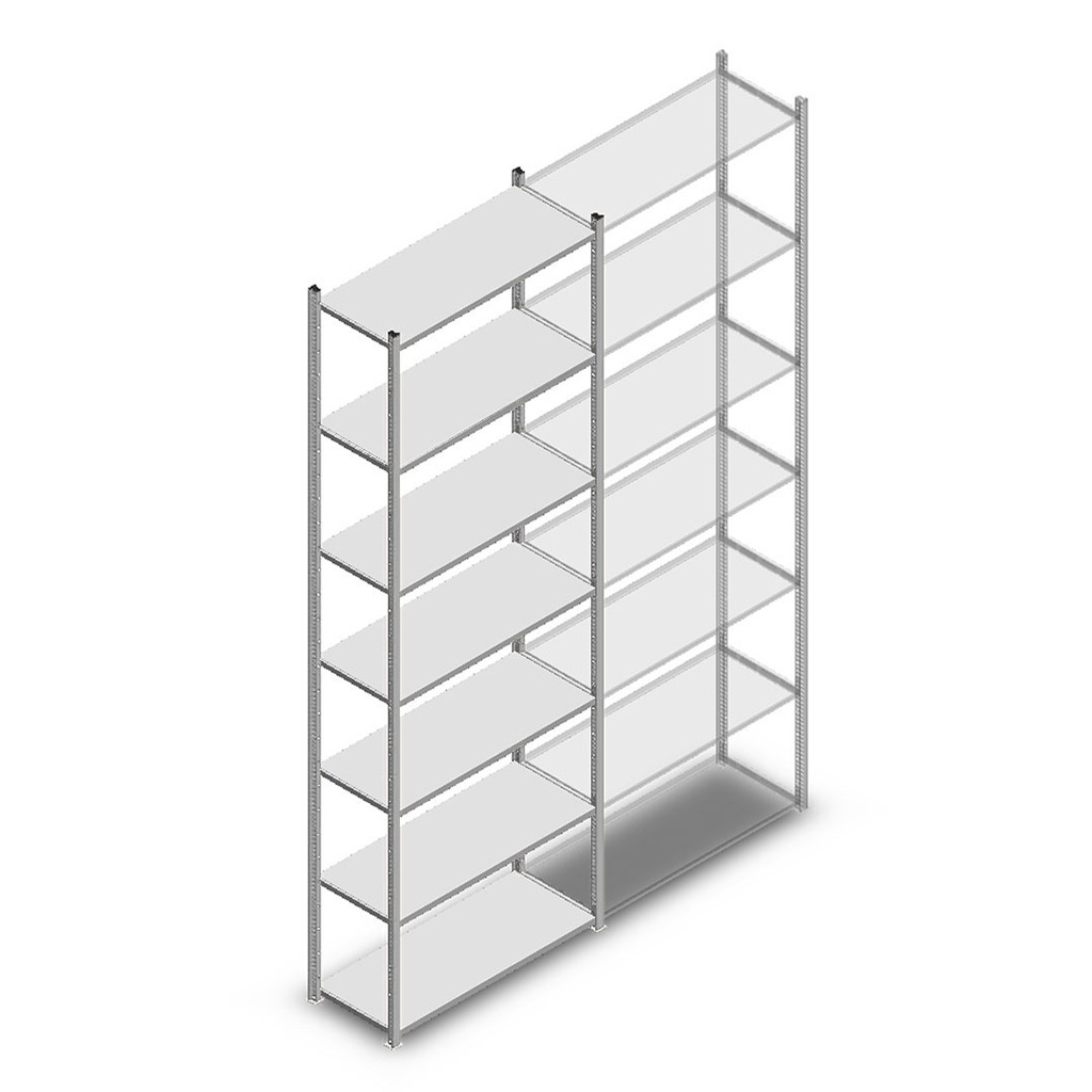 Legbordstelling Medium Duty 3000x1000x400, 7 niveaus metaal verzinkt, 90 kg beginsectie
