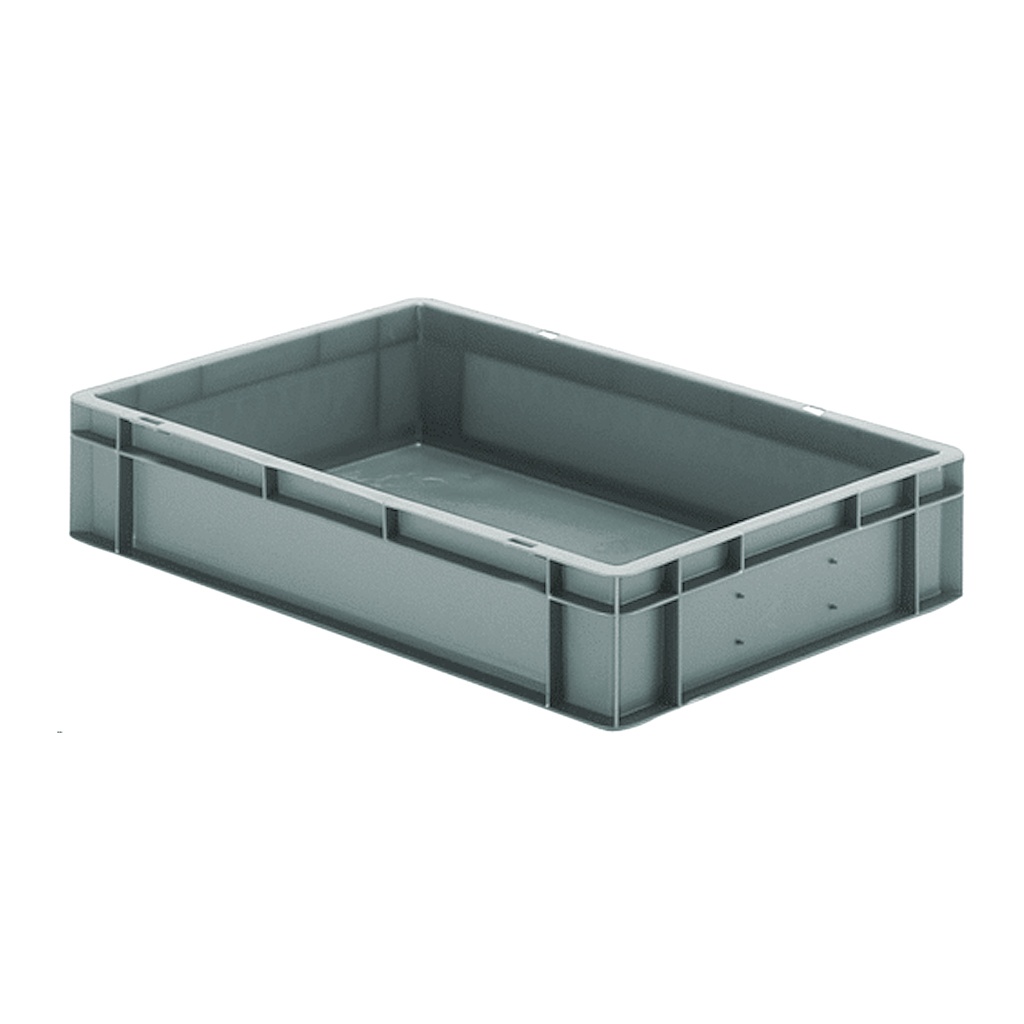 Transportkrat Euronorm plastic bak, krat TK0 600x400x120 grijs