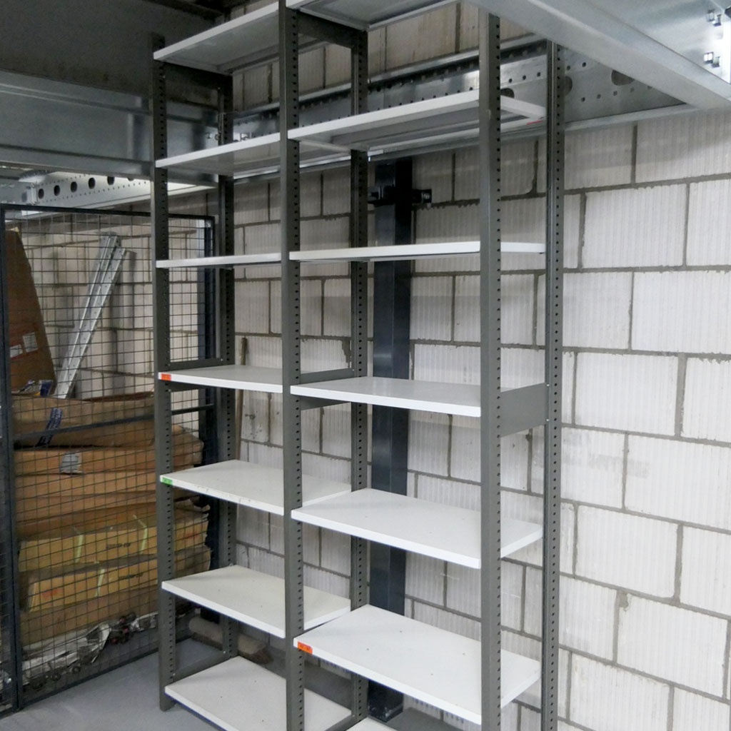 Voordeelpartij gebruikte Bruynzeel legbordstelling 2630x1500x375mm (hxbxd) 2 secties 7 niveaus
