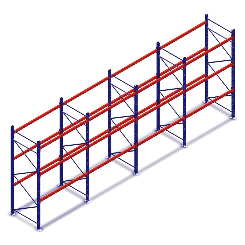Voordeelrij deels gebruikte AR T1 palletstelling 3000x2250x1100mmmm (hxbxd) - 4 secties 3 niveaus