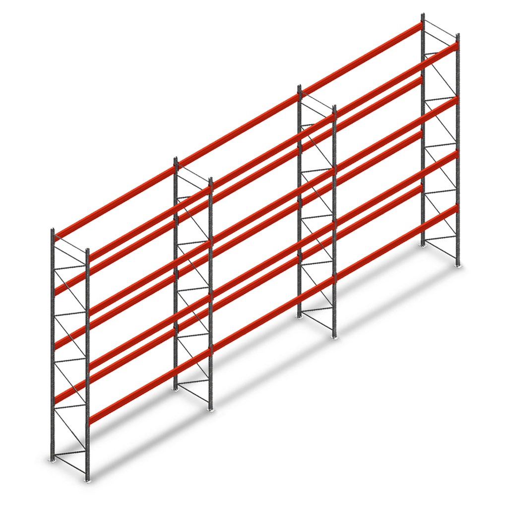 Voordeelrij gebruikte AR T1 palletstelling 5500x11120x1100mmmm (hxbxd) - 3 secties 4 niveaus