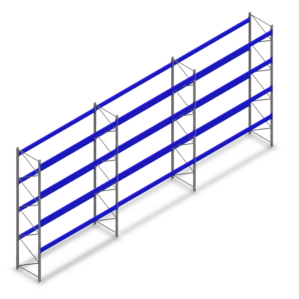Voordeelrij gebruikte Bito palletstelling 4270x11280x1100, 3 secties 4 niveaus 