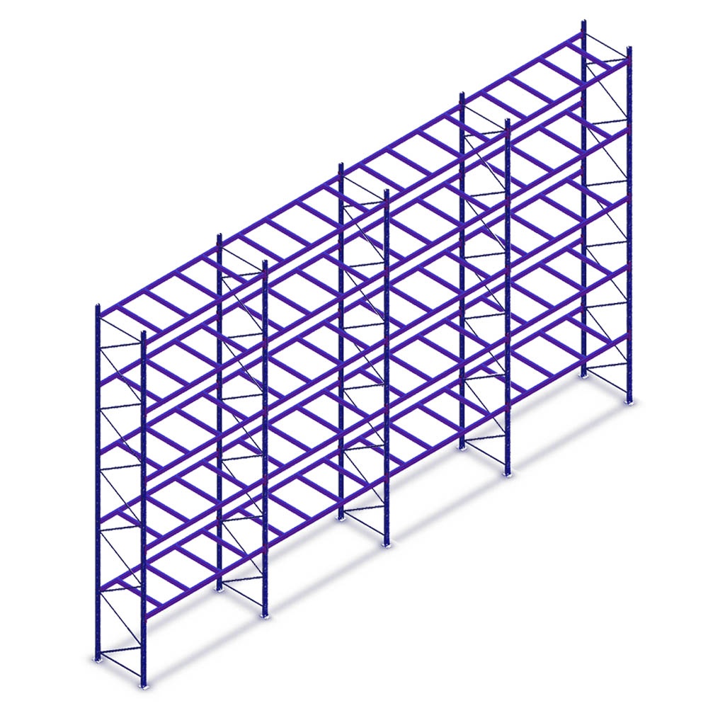 Voordeelrij gebruikte Hovuma palletstelling 6495x11150x870mm (hxbxd) - 4 secties 5 niveaus