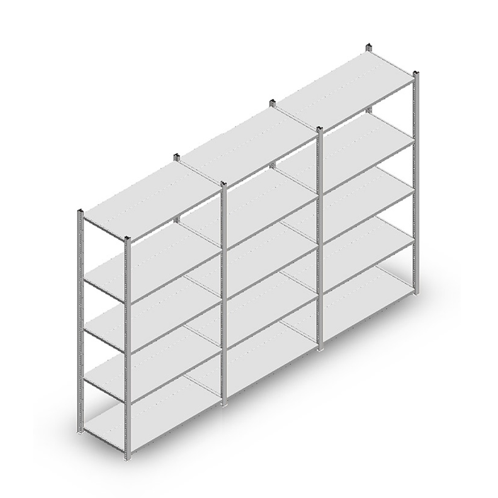Voordeelrij Legbordstelling Light Duty 2000x3000x500, 5 niveaus metaal verzinkt 100 kg