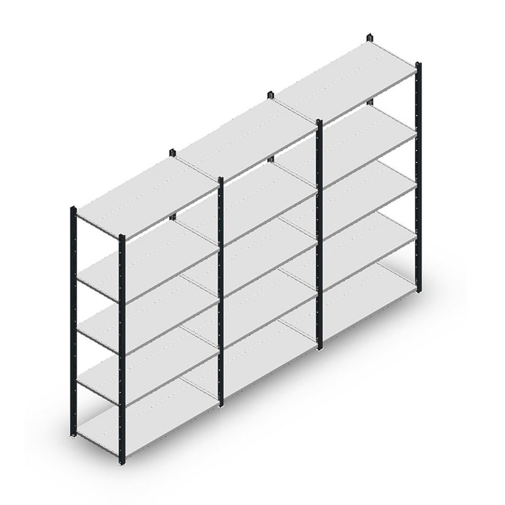 Voordeelrij Legbordstelling Medium Duty 2000x3000x500, 5 niveaus metaal antraciet 70 kg