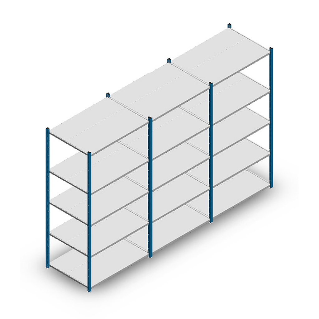 Voordeelrij Legbordstelling Medium Duty 2000x3000x700, 5 niveaus metaal blauw 180 kg