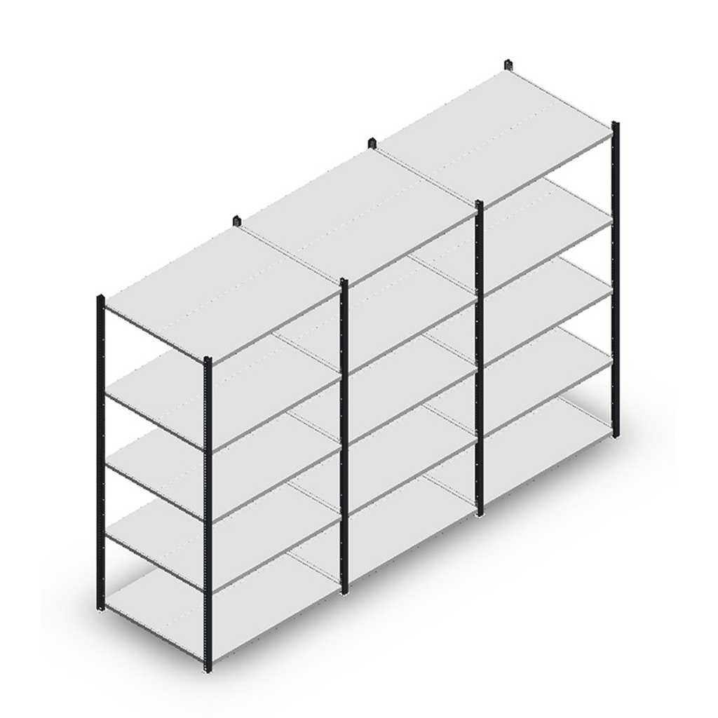 Voordeelrij Legbordstelling Medium Duty 2000x3000x800, 5 niveaus metaal antraciet 180 kg