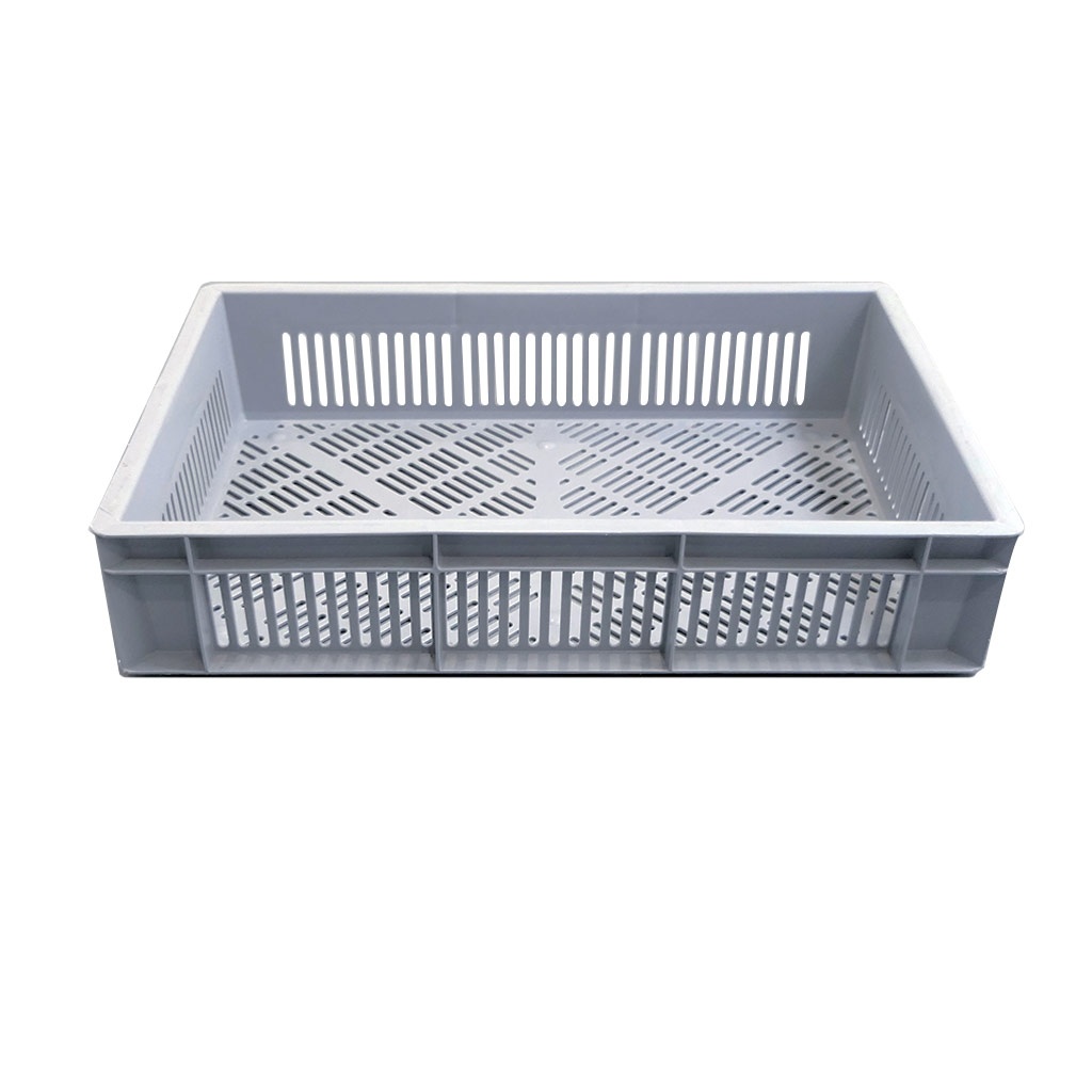 Aanbieding 80x gebruikte kunststof bakken, plastic kratten 600x400x120 grijs