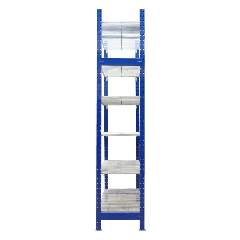 Aanbouwsectie gebruikte Bosal legbordstelling Blauw/verzinkt 2300x1020x500 Gebruikt