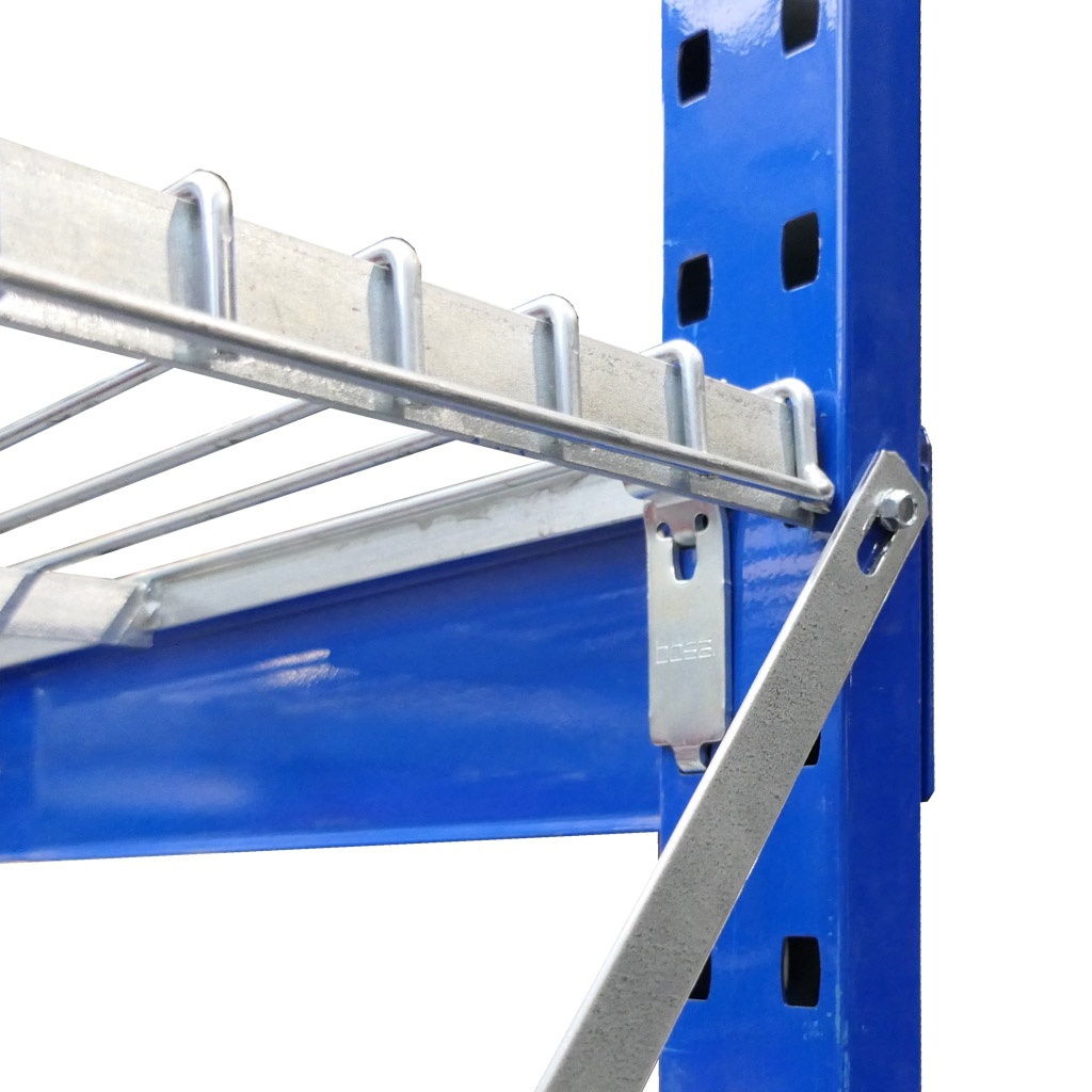 Aanbouwsectie gebruikte Bosal legbordstelling Blauw/verzinkt 2300x1020x500 Gebruikt