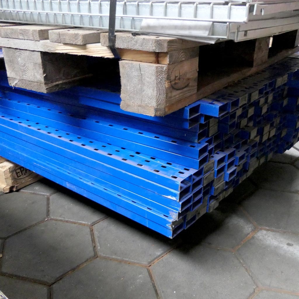 Aanbouwsectie gebruikte Bosal legbordstelling Blauw/verzinkt 2300x1020x500 Gebruikt