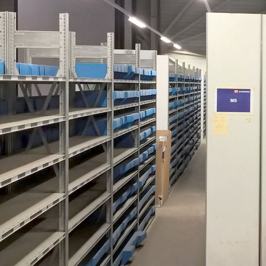 Aanbouwsectie gebruikte Dexion legbordstelling 2500x1280x400 8 niveaus