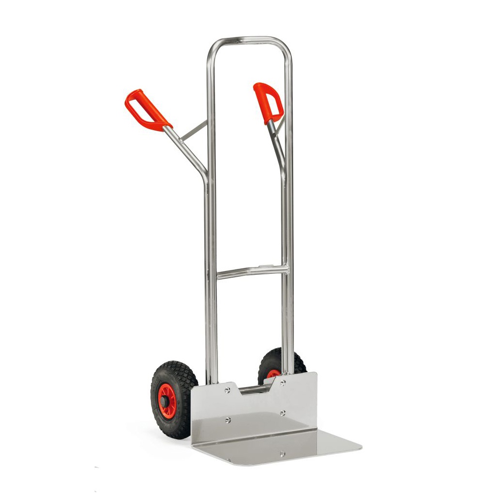 Aluminium steekwagen 200 kg 1300 mm met rubberbanden, extra grote schep