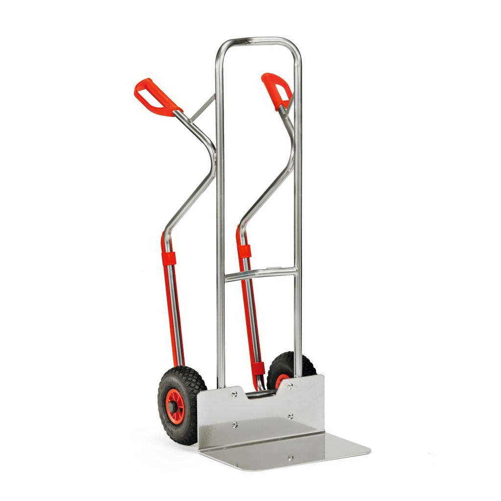 Aluminium steekwagen 200 kg 1300 mm met rubberbanden, extra grote schep en glijstrips