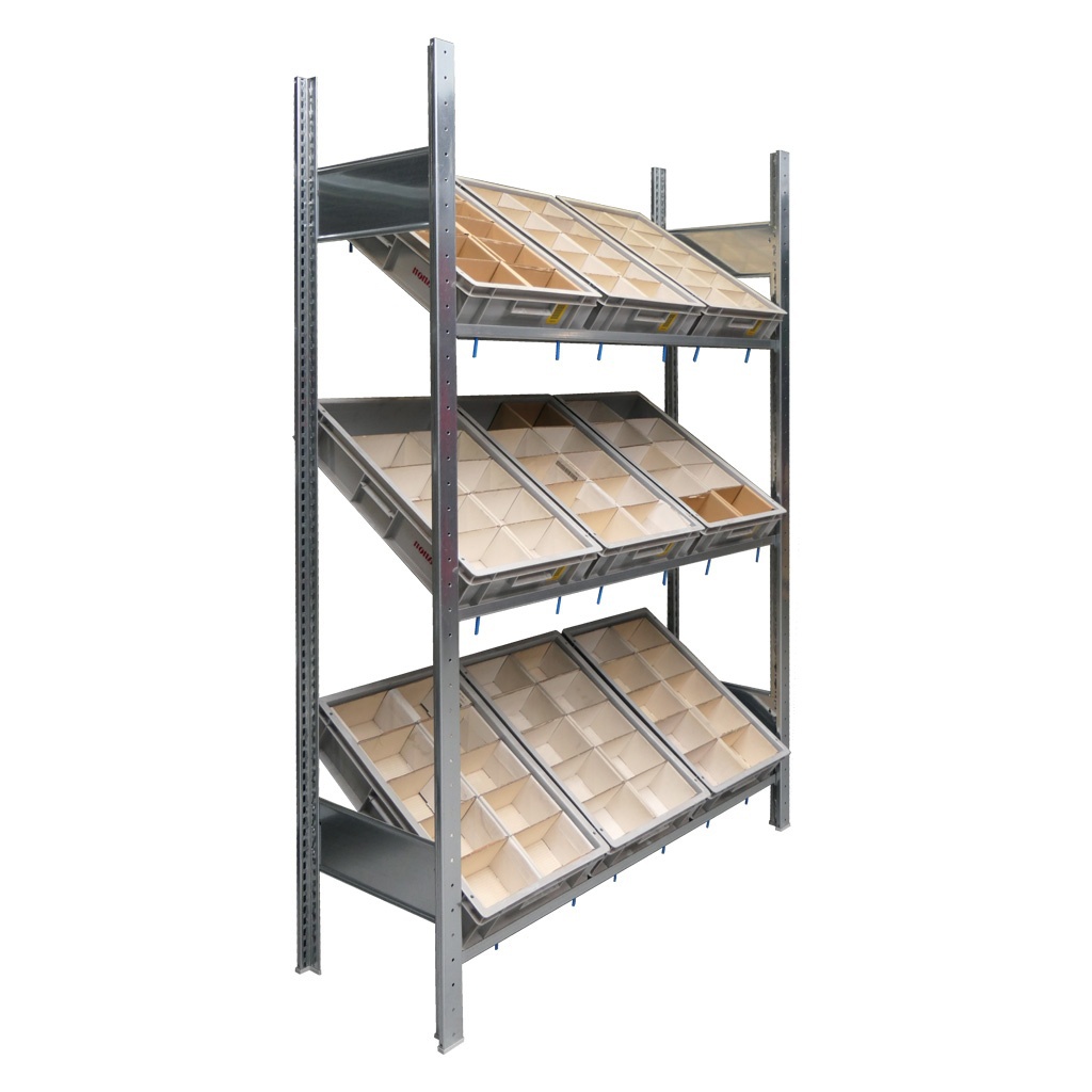 Bakkenstelling HD met 3 niveaus bakken 2000x1300x400mm (hxbxd) aanbouwsectie