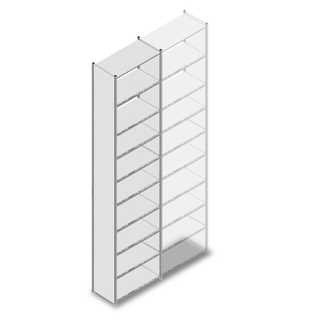 Beginsectie gebruikte Dexion legbordstelling 3500x1000x600 10 niveaus
