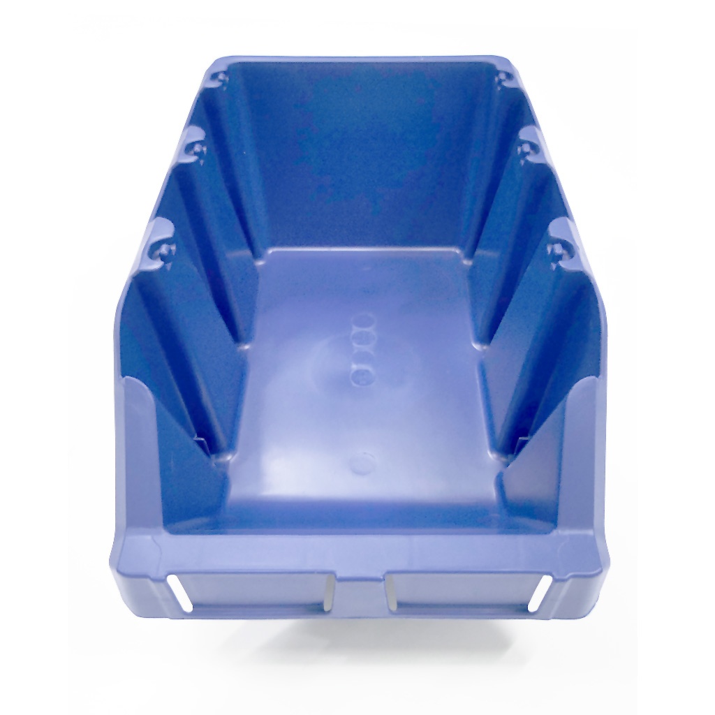 Begra stapelbare en nestbare kunststof magazijnbak type S7, 490x310x195 blauw