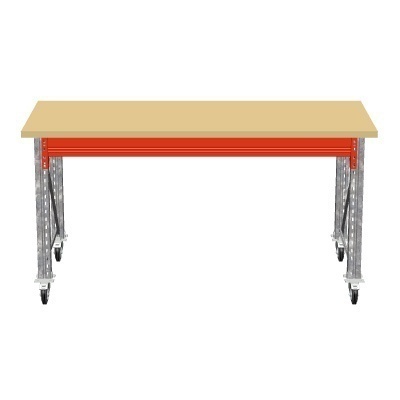 Enkellaags Werkbank, Werktafel op Wielen Enkellaags Werkbank, Werktafel op Wielen