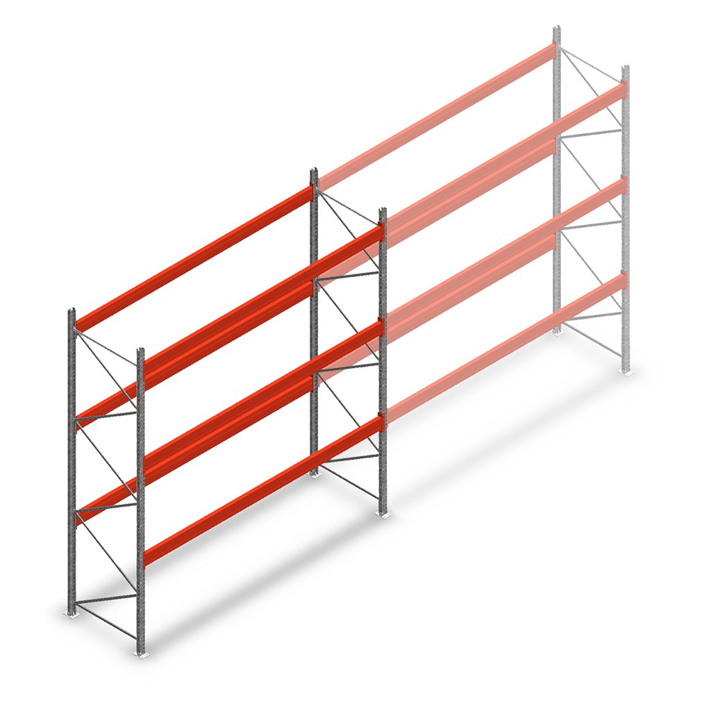 Gebruikte AR M1 T2 palletstelling 3400x3600x1100, 3 niveaus beginsectie