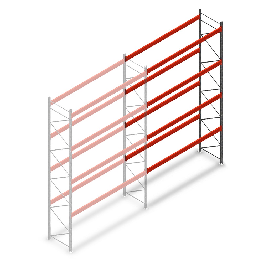 Gebruikte AR T1 palletstelling 5500x3600x1100mmmm (hxbxd) - 4 niveaus aanbouwsectie