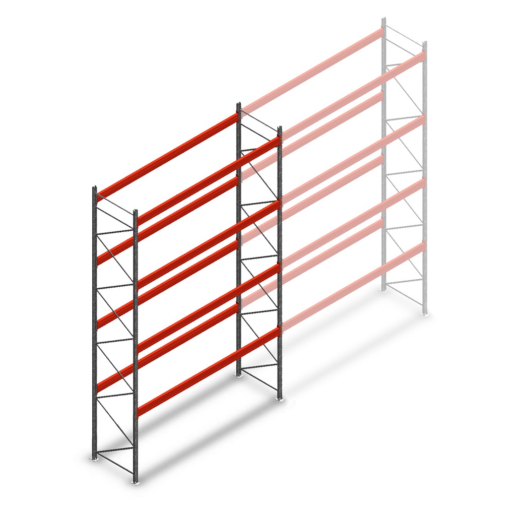 Gebruikte AR T1 palletstelling 5500x3600x1100mmmm (hxbxd) - 4 niveaus beginsectie