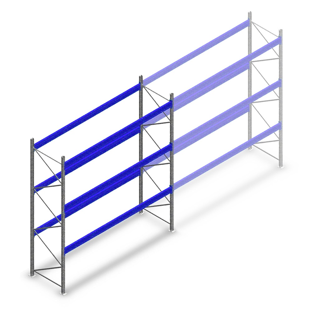 Gebruikte Bito palletstelling 3150x3600x1100, 3 niveaus beginsectie