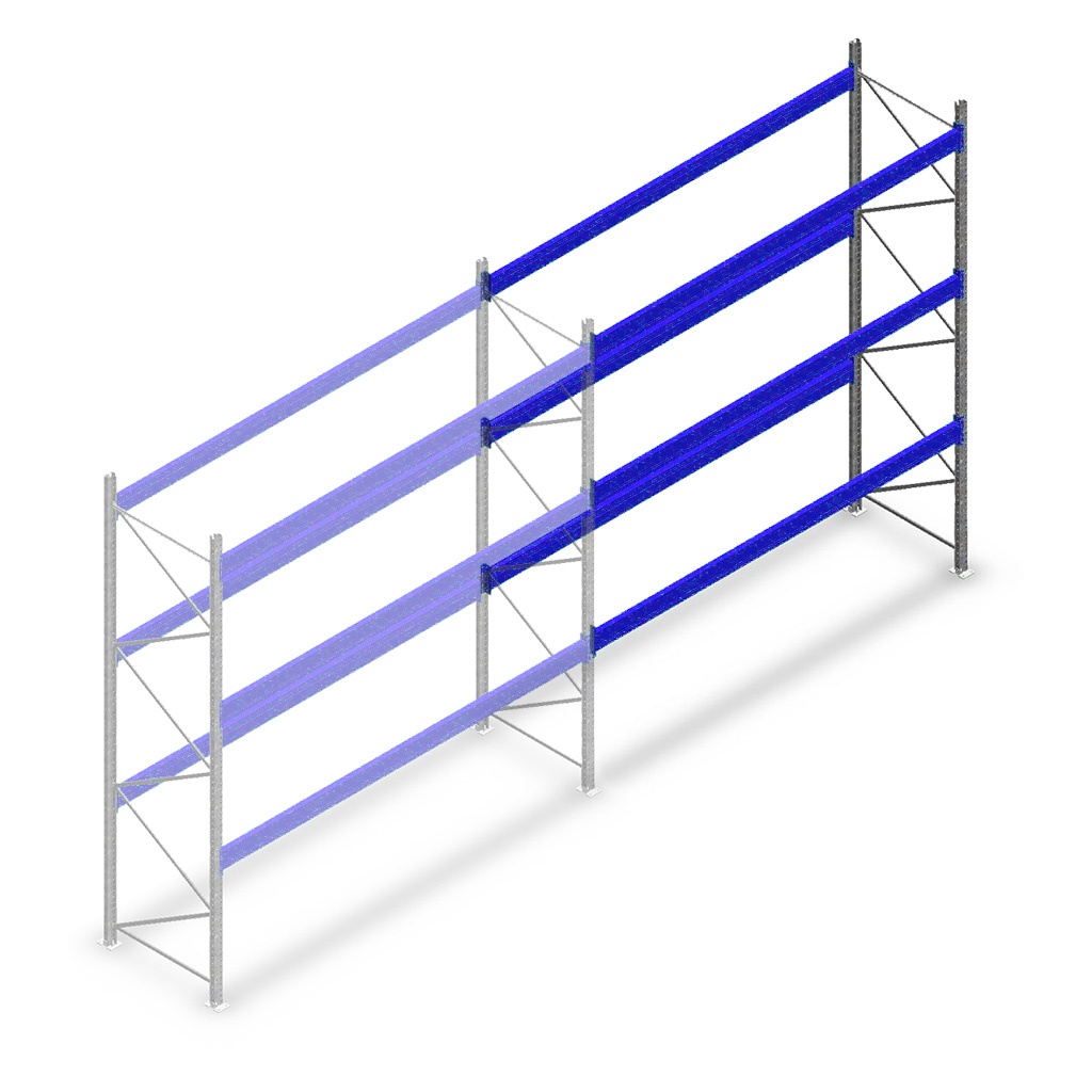 Gebruikte Bito palletstelling 4270x3600x1100, 4 niveaus aanbouwsectie