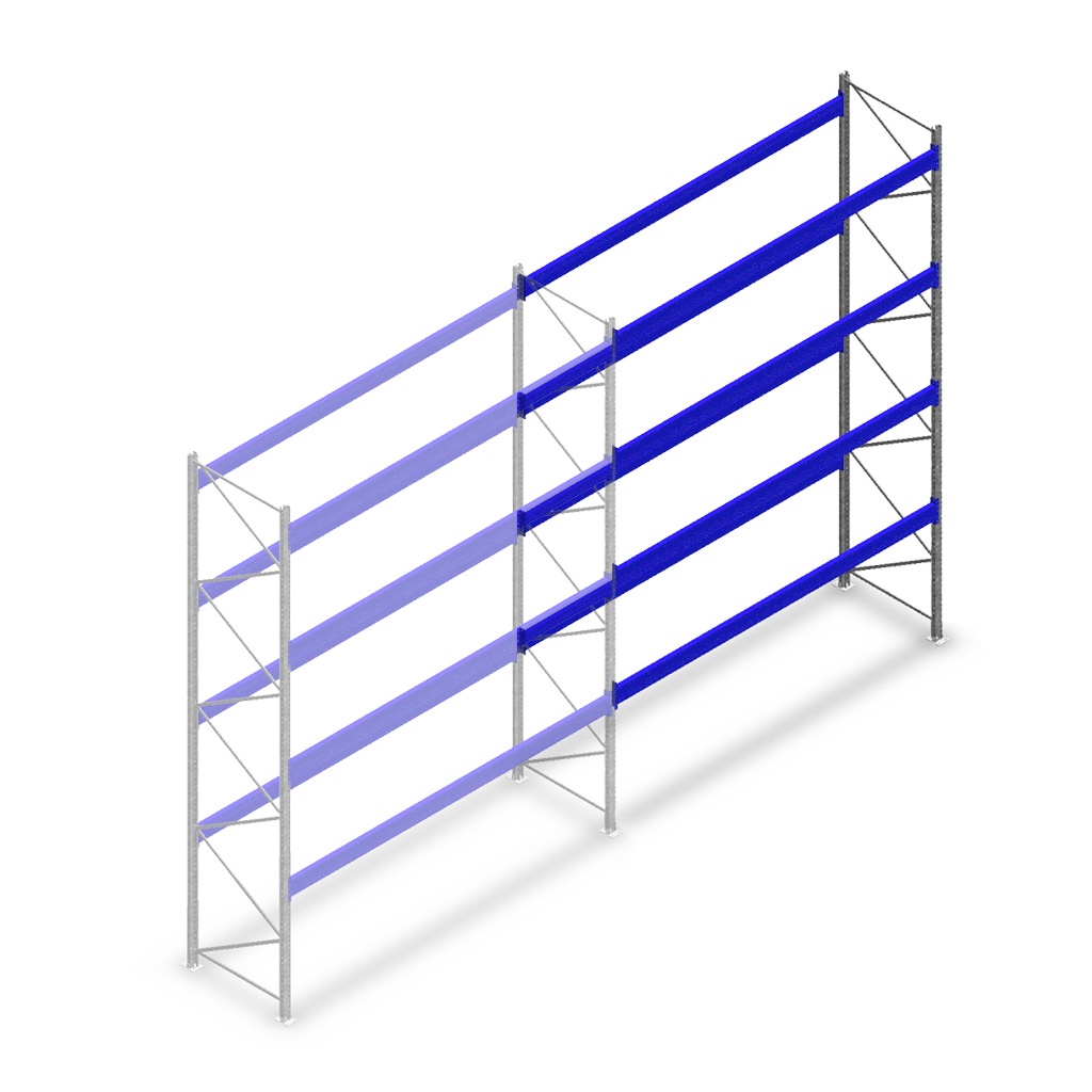 Gebruikte Bito palletstelling 5230x3600x1100mm (hxbxd) - 4 niveaus aanbouwsectie