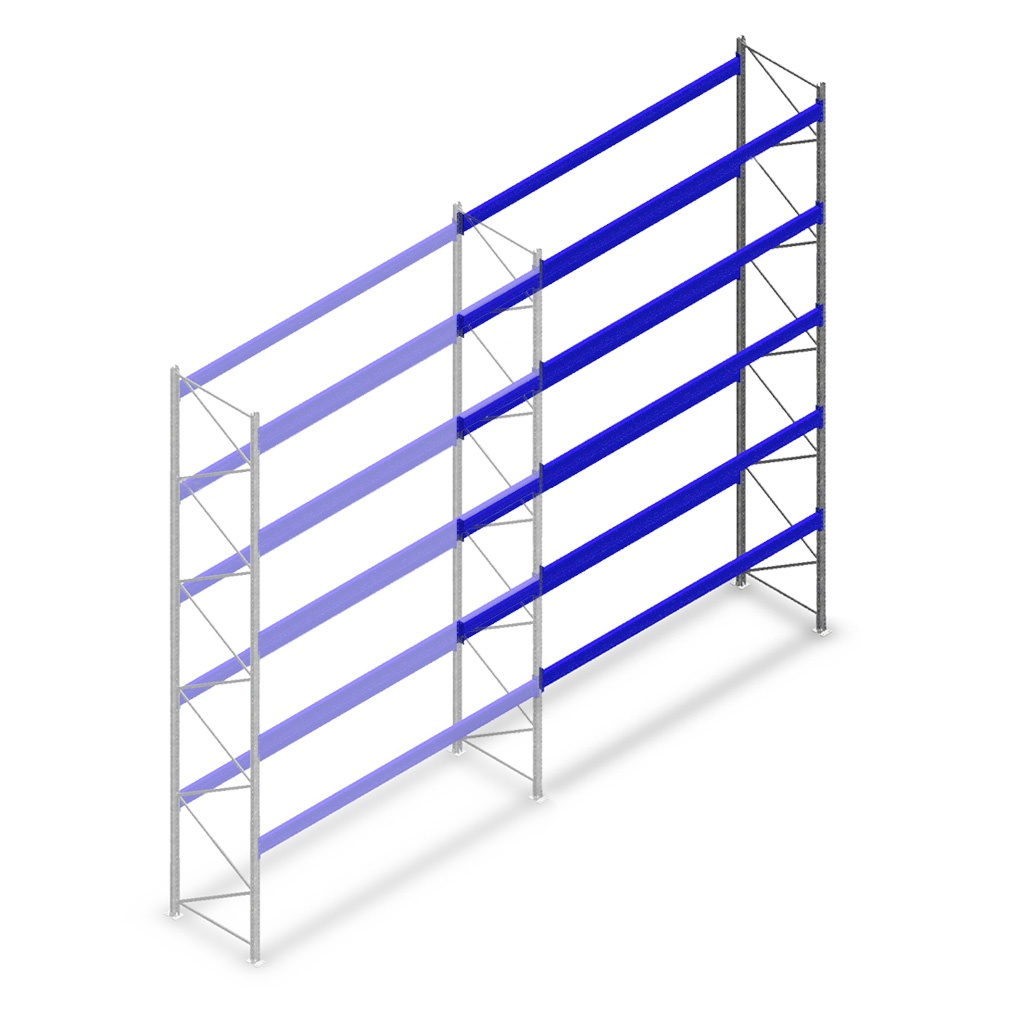 Gebruikte Bito palletstelling 5330x3600x1100, 5 niveaus aanbouwsectie 