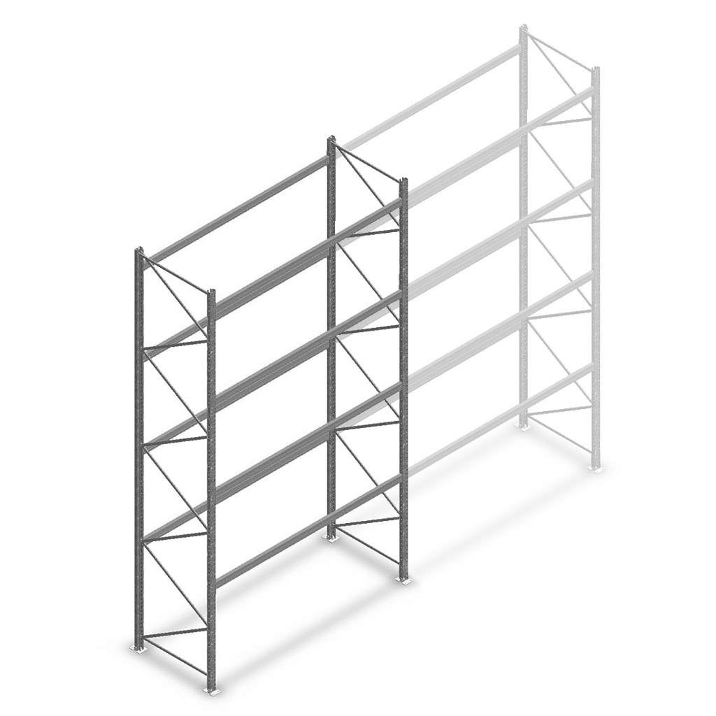 Gebruikte Dexion palletstelling 5000x2700x800, 4 niveaus beginsectie
