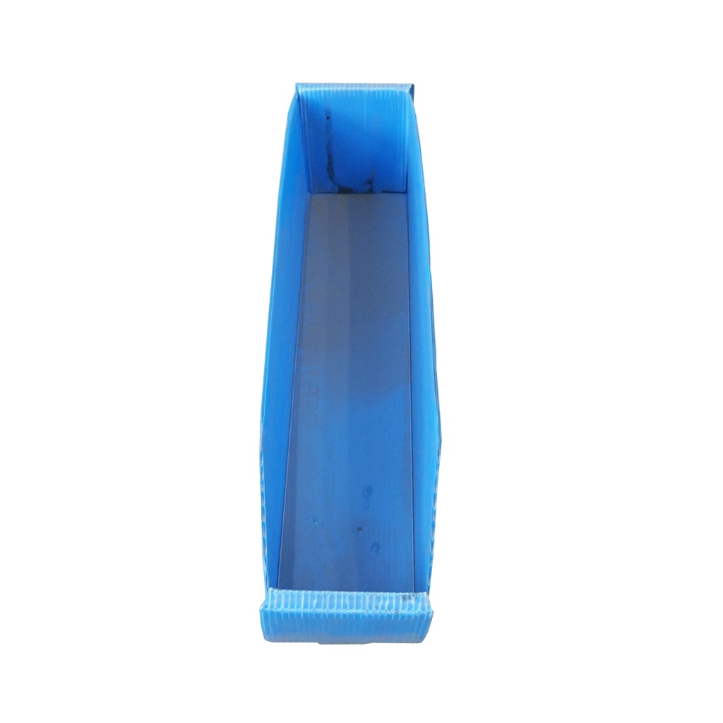 Palletaanbieding 260x Gebruikte handige opvouwbare magazijnbakken van PP Kanaalplaat 385x90x100 Blauw