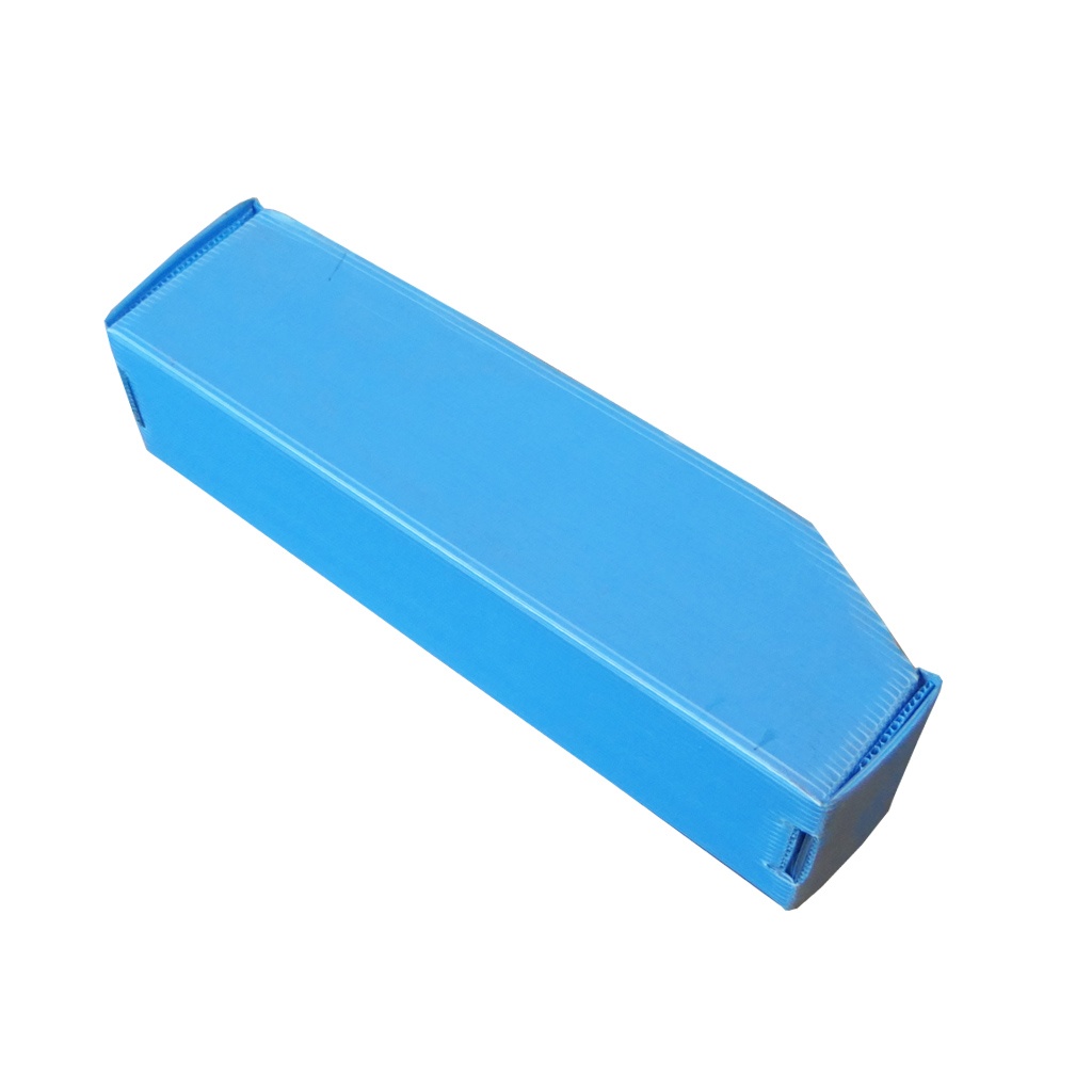 Palletaanbieding 260x Gebruikte handige opvouwbare magazijnbakken van PP Kanaalplaat 385x90x100 Blauw
