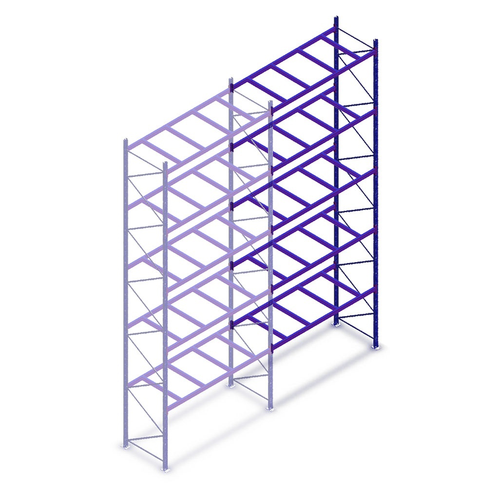 Gebruikte Hovuma palletstelling 6495x2700x870mm (hxbxd) - 5 niveaus aanbouwsectie
