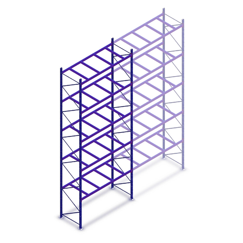 Gebruikte Hovuma palletstelling 6495x2700x870mm (hxbxd) - 5 niveaus beginsectie