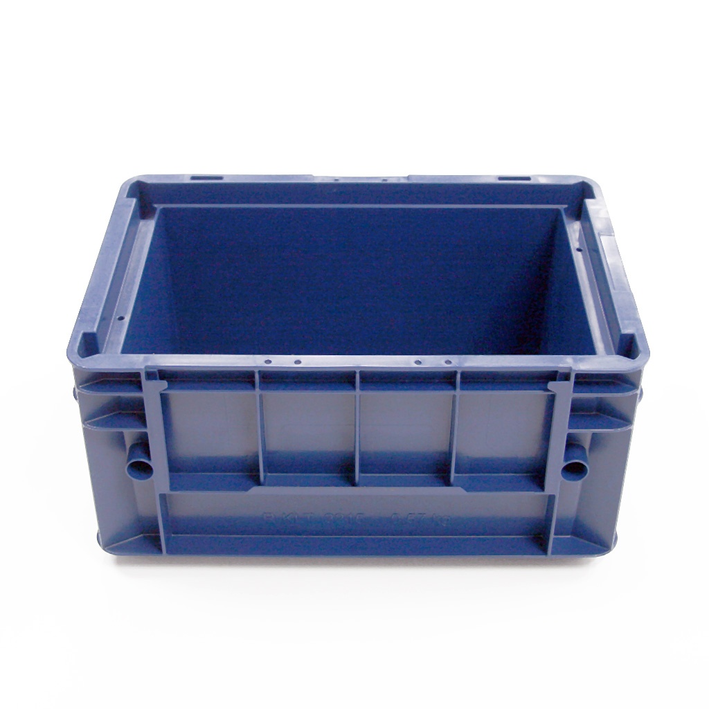 Gebruikte kunststof stapelbak, krat 300x200x150 donkerblauw