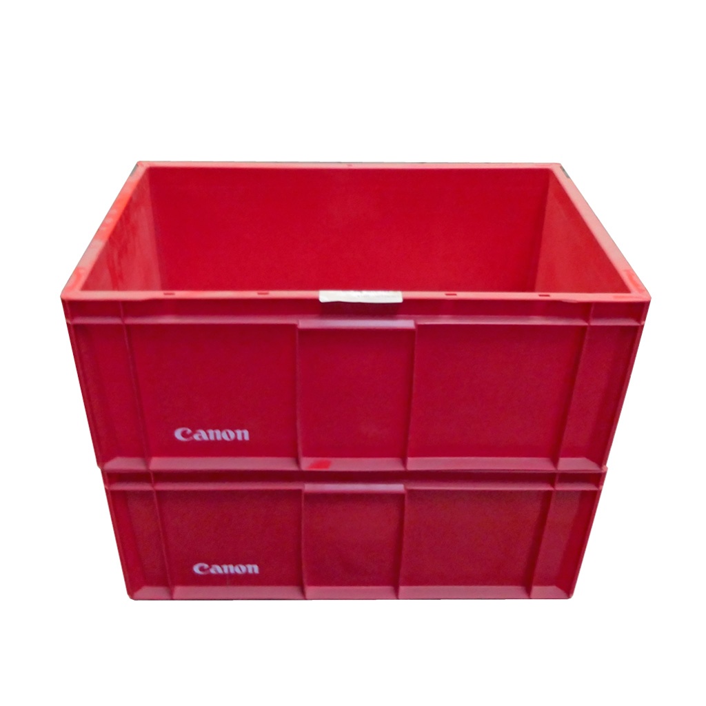Gebruikte kunststof stapelbak, transportkrat 600x400x232mm (lxbxh) rood