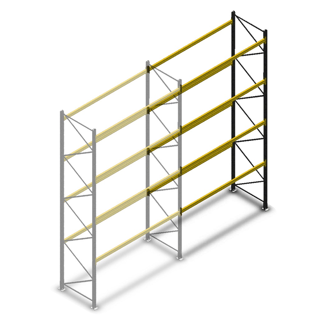 Gebruikte Link51 palletstelling 4800x2700x1100 mm (hxbxd) - 4 niveaus - aanbouwsectie