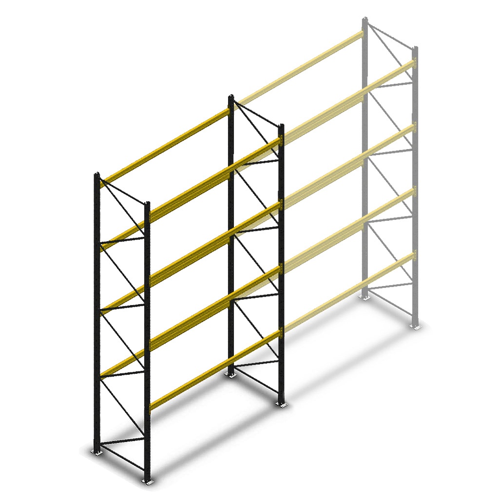 Gebruikte Link51 palletstelling 4800x2700x1100 mm (hxbxd) - 4 niveaus - beginsectie