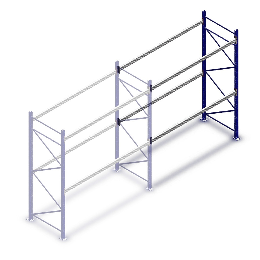Gebruikte palletstelling Redirack 3000x2900x900 2 niveaus aanbouwsectie